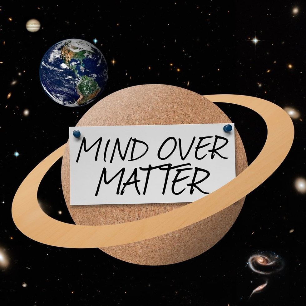 Mind Over Matter text on planet bulletin board