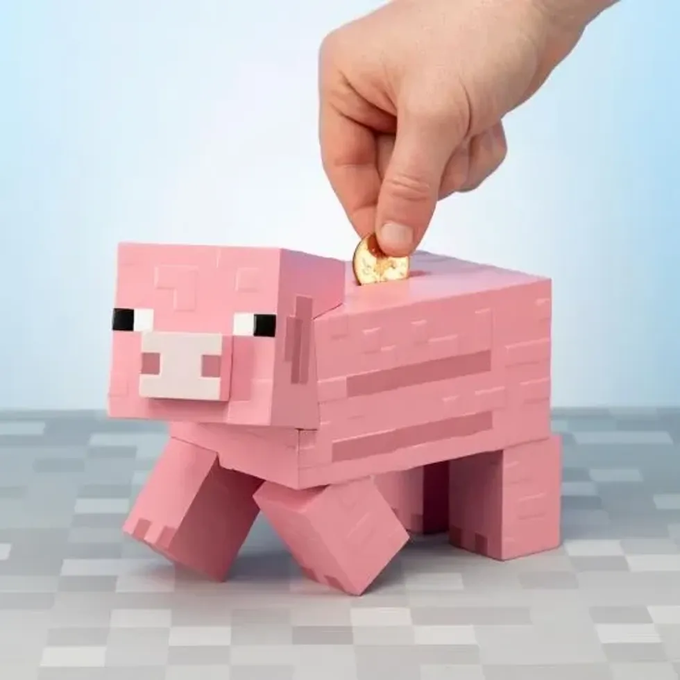 Minecraft Pig Money Bank.
