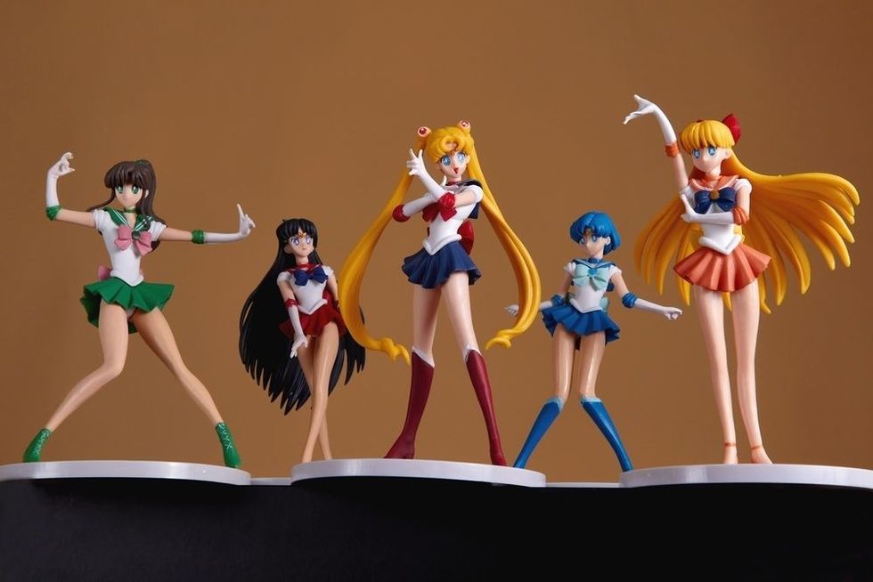 Model figure collection from Sailor Moon, one of most well-known Japanese shojo manga.