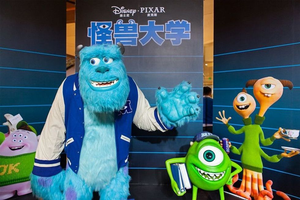 Monsters Inc characters are displayed at the Disney Stars Exhibition.