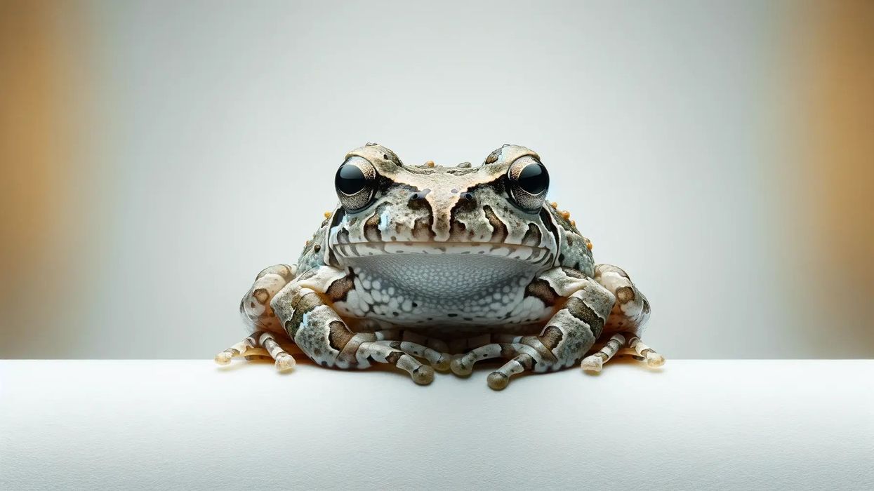 Mountain Chorus Frog against a white background, highlighting its distinctive patterns and colors.