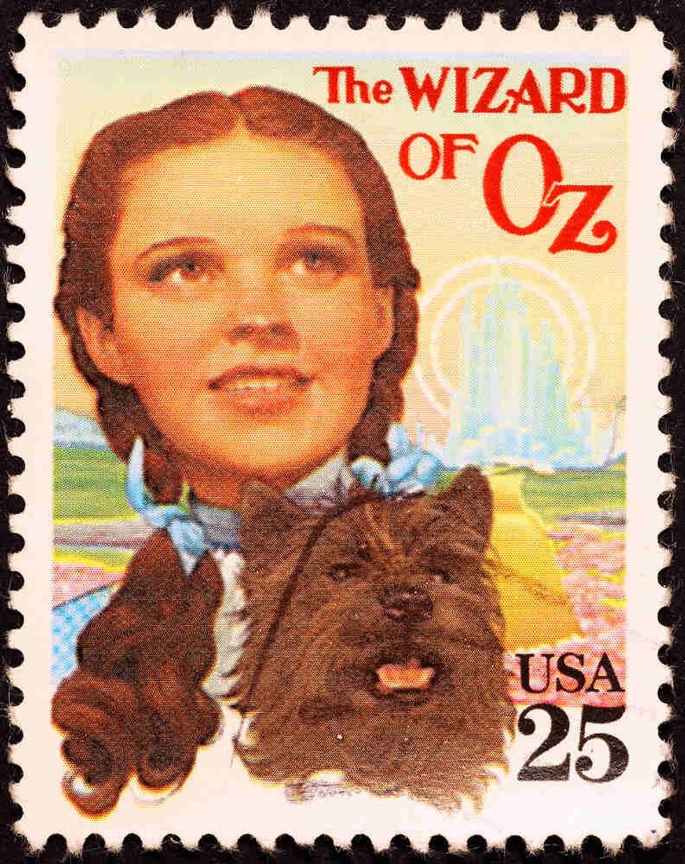 Movie Wizard of Oz on american postage stamp