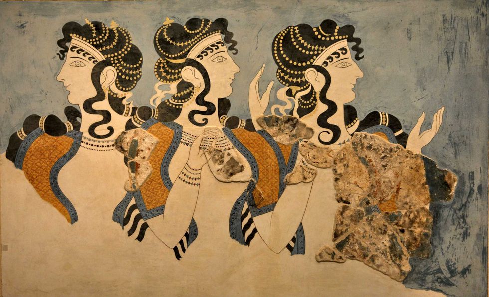 Murals in the Palace of Knossos, Minoan civilization