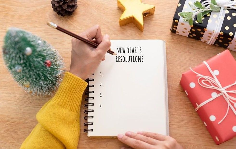 New year resolution on diary