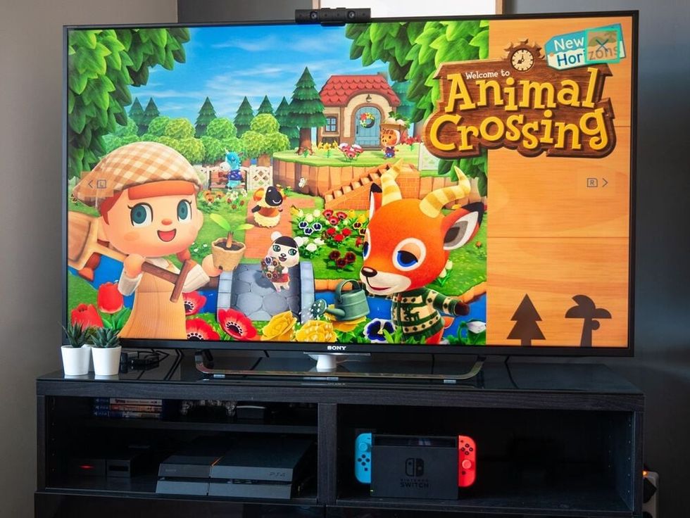 Nintendo switch animal crossing new horizons on tv set up