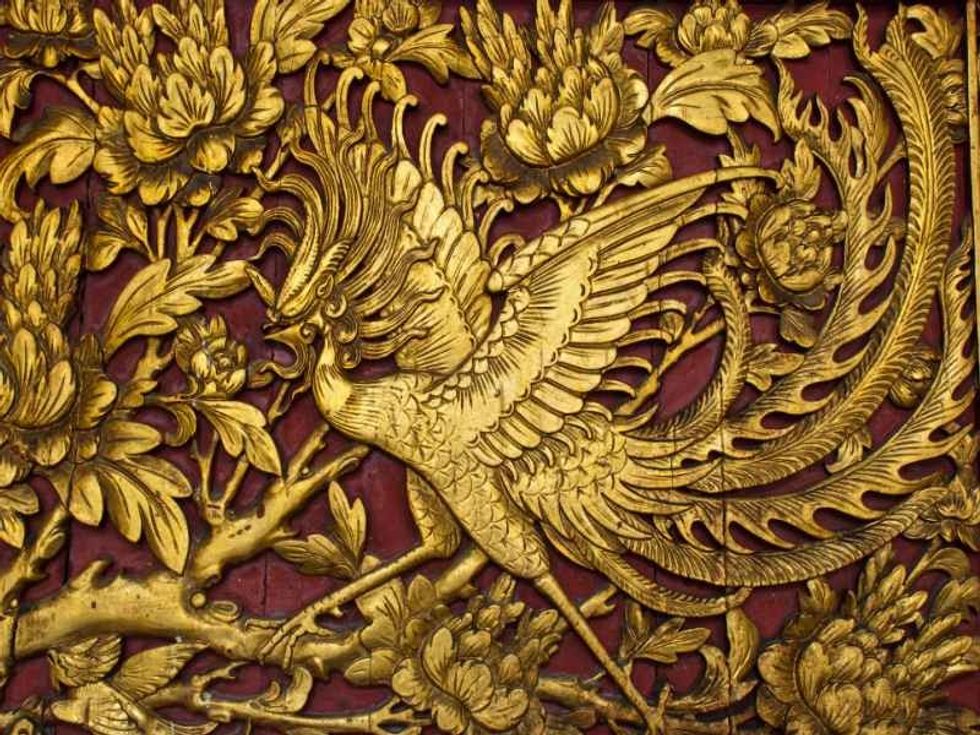 Old phoenix golden plate