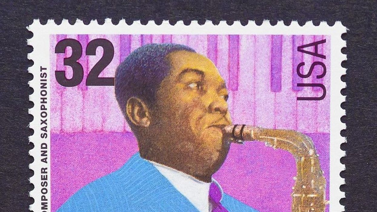 Old Postage stamp of Charlie Parker