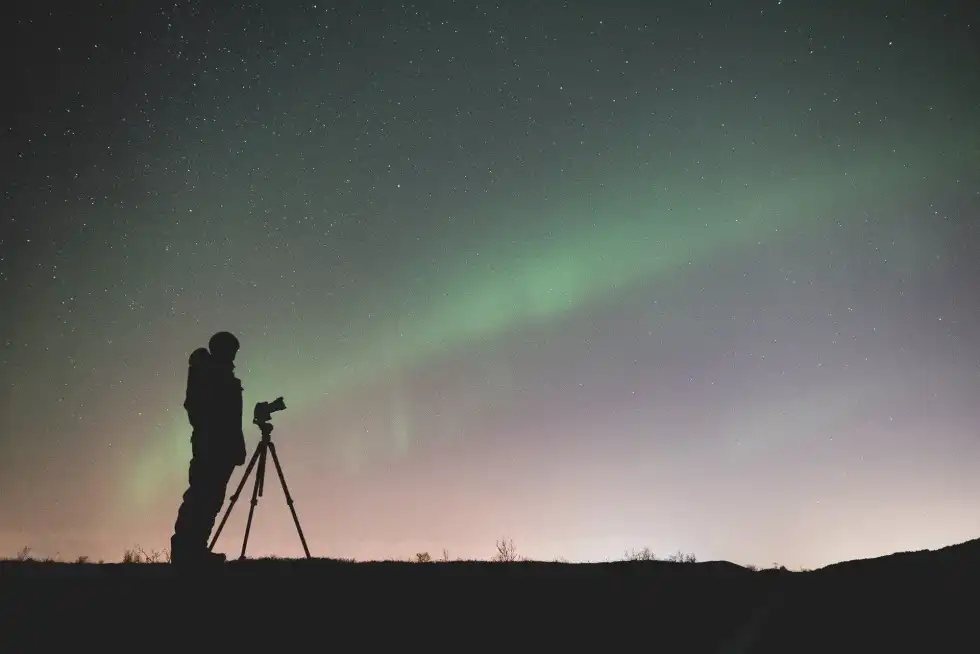 On Astronomy Day, look up at the stars in the night sky.