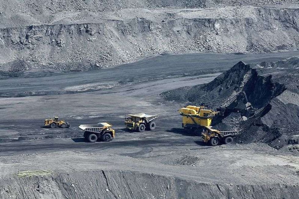 Open pit mine, digging for brown coal