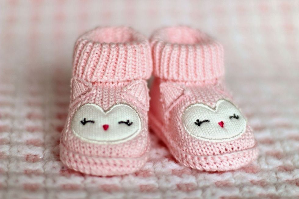pair of cute pink booties