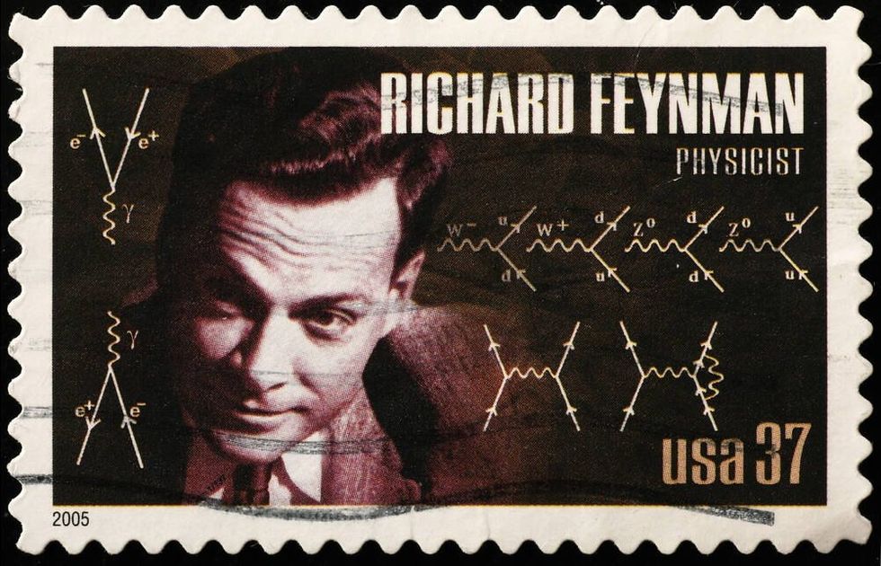 Physicist Richard Feynman on american postage stamp