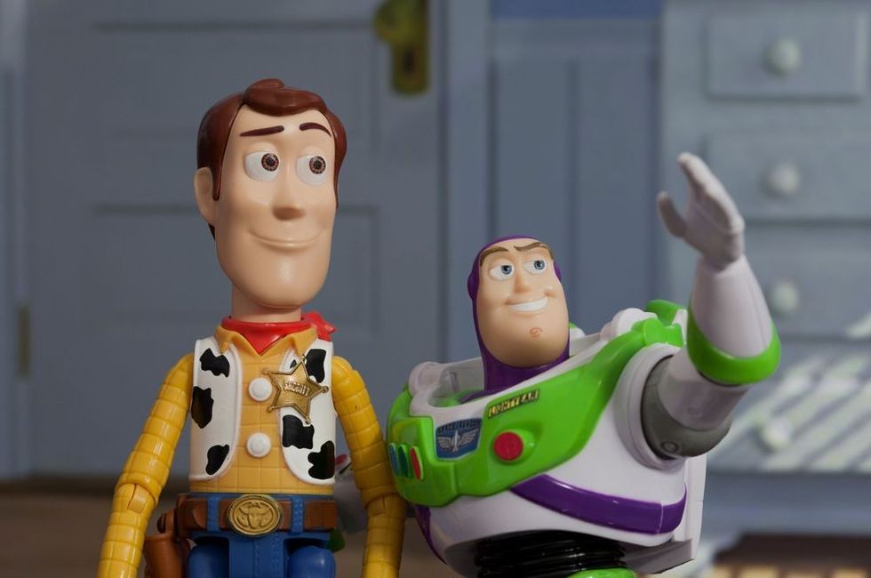 Pixar Toy Story with Buzz Lightyear and Woody - Disney Pixar action figure.