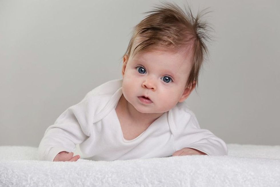Portrait of adorable newborn baby