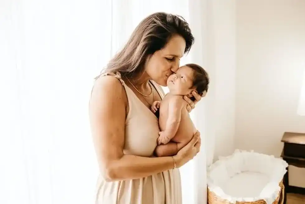 Postpartum health can mean that you experience gas pains in the chest and belly.