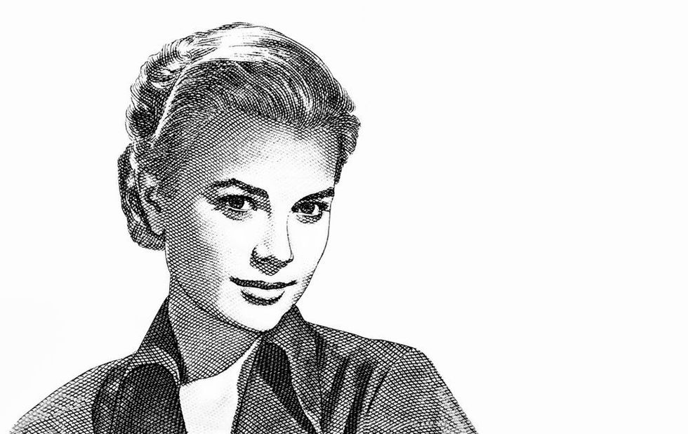 Princess Grace Kelly Portrait from monaco Banknotes.