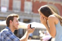Proposal in the street with a man