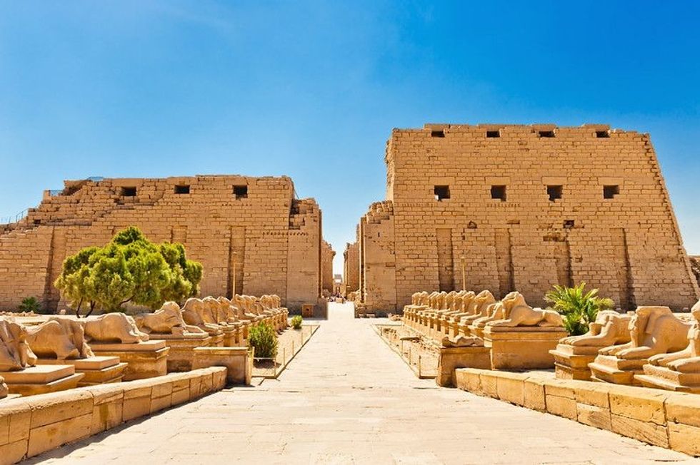 Ram-headed sphinxes ,Karnak Temple