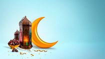 Ramadan and Eid al fitr with Turkish traditional lantern Light Lamp and Tasbeeh