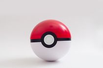 Red and white Pokemon Pokeball isolated on white background
