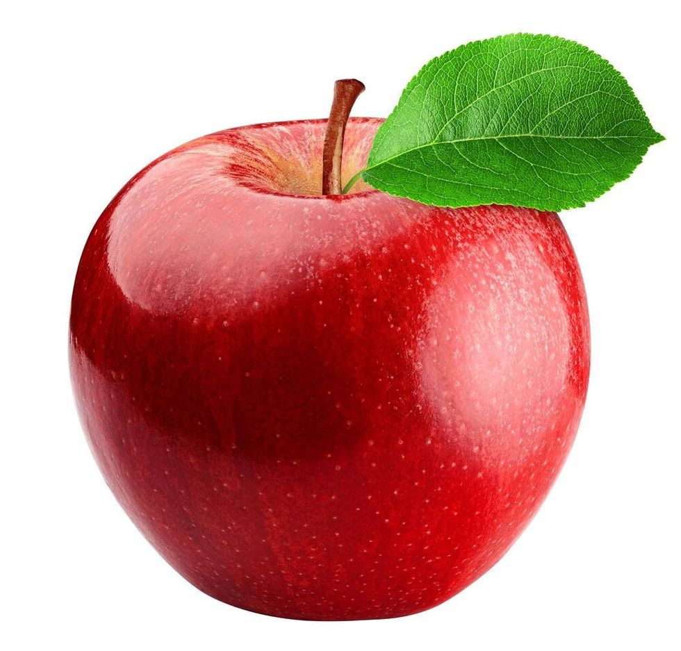 Red apple with leaf
