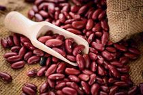 Red Kidney bean spilling out of a sack