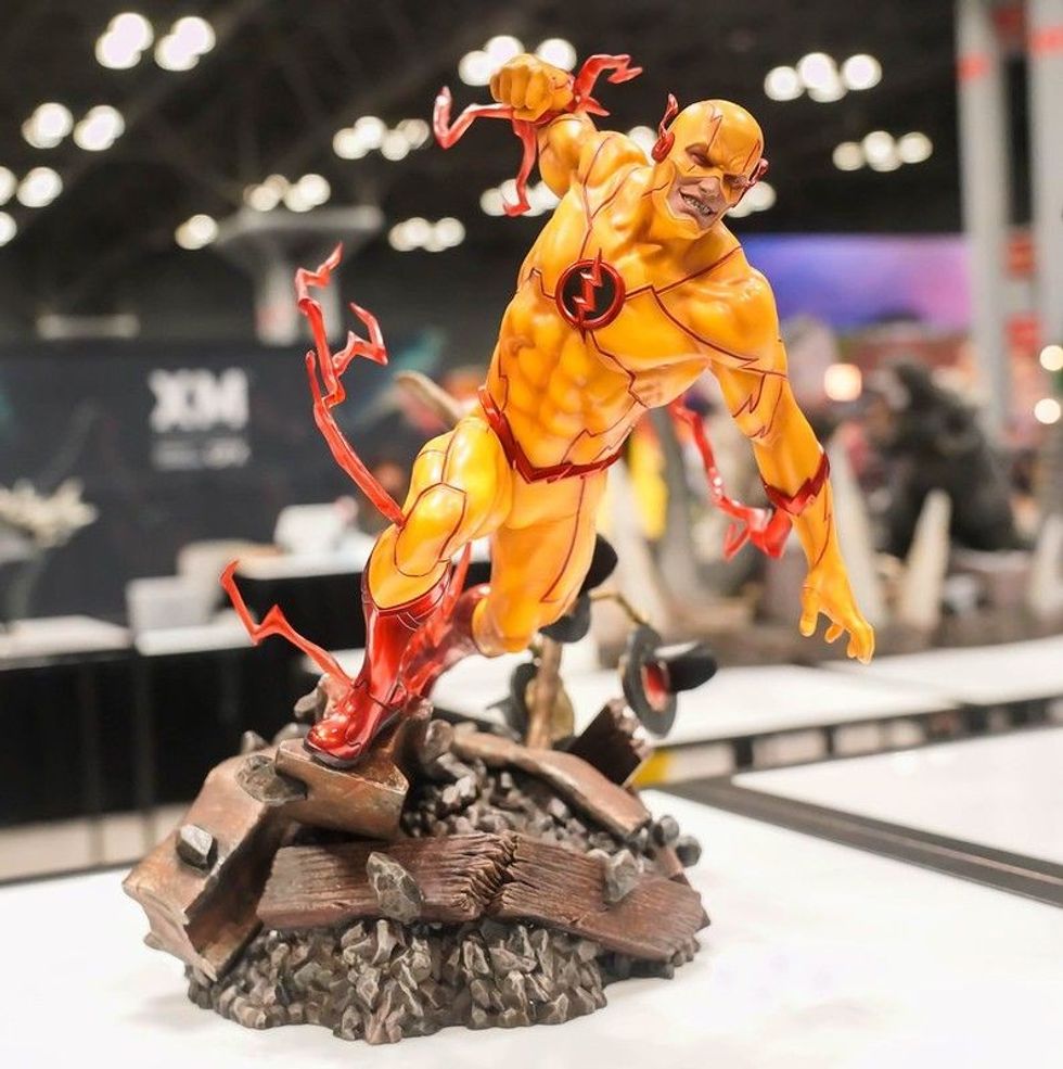 Reverse-Flash character displayed at comic con in Javits Center