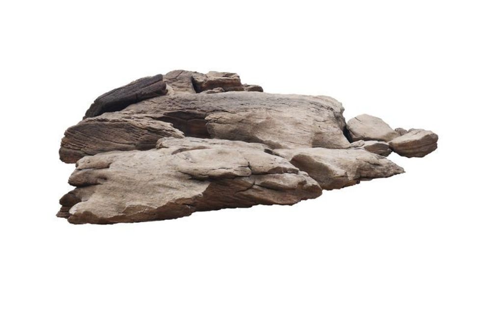 rock isolated on black background
