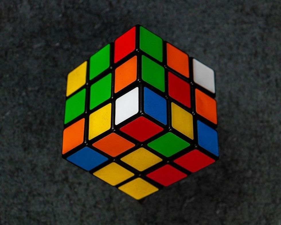 Rubik's cube with dark background