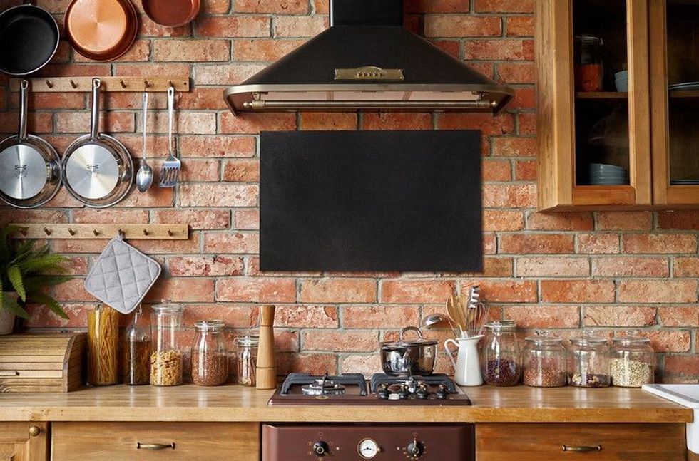 Rustic and cozy kitchen interior.