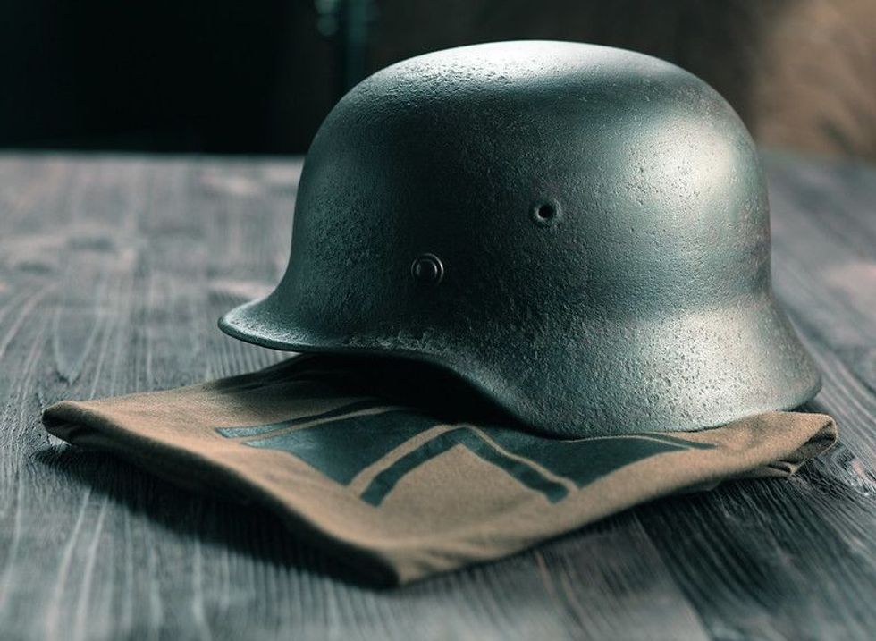 Rusty german army helmet from second world war