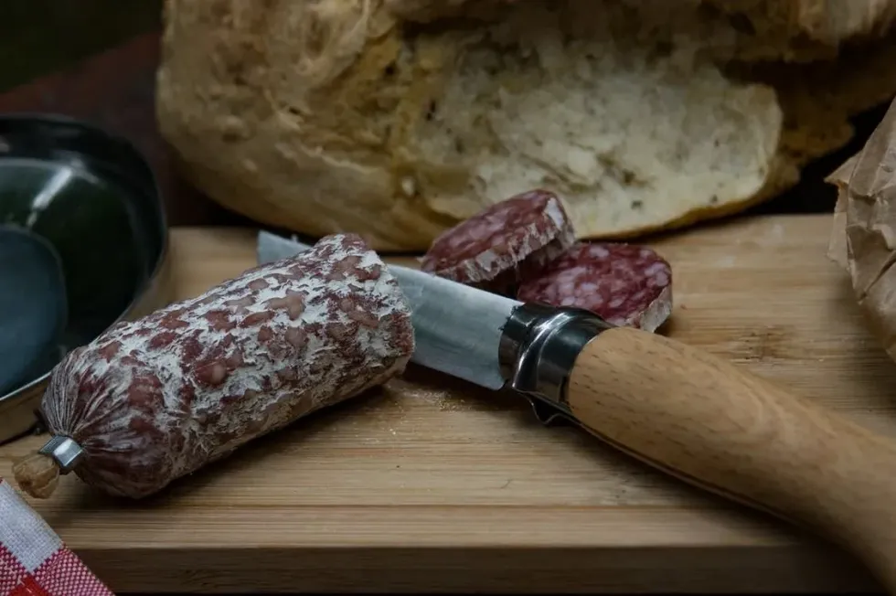 Salami is typically made of pork but can also be made out of chicken and other meat.