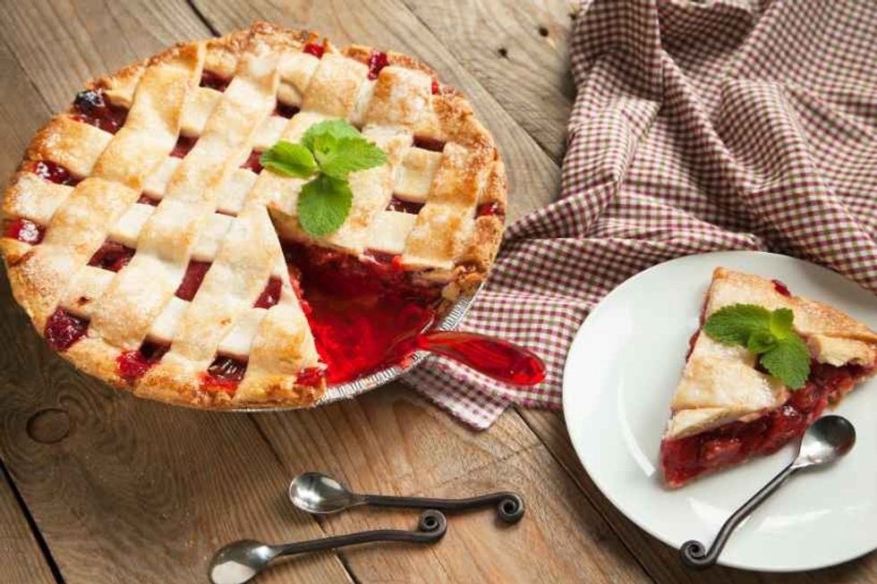 Savor a delicious pie on National Strawberry Rhubarb Pie Day.
