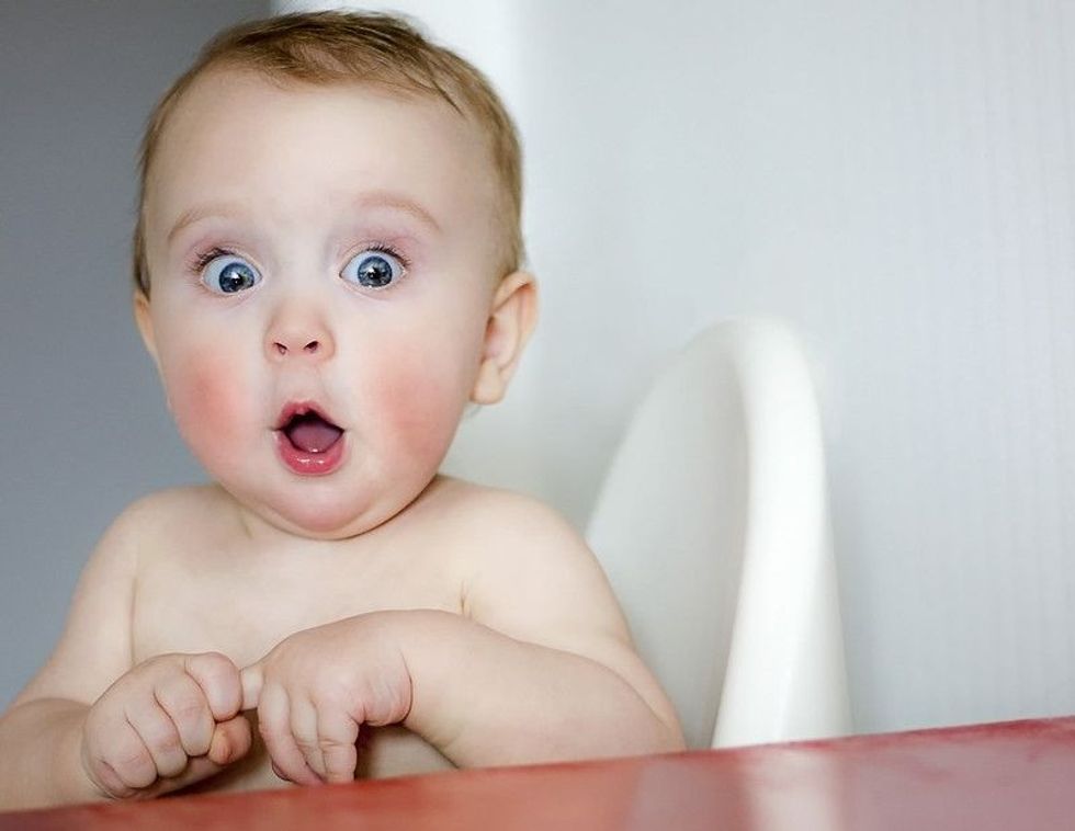 Scared look of a cute kid.