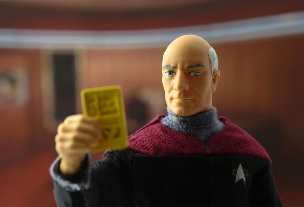 Scene from Star Trek The Next Generation with Captain Jean-Luc Picard