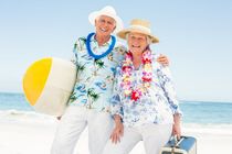 Senior couple express the moment