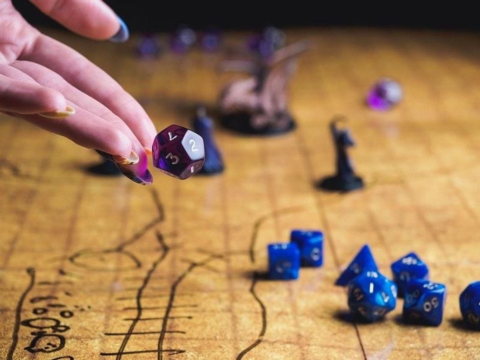 Set of dice playing dungeons and dragons.