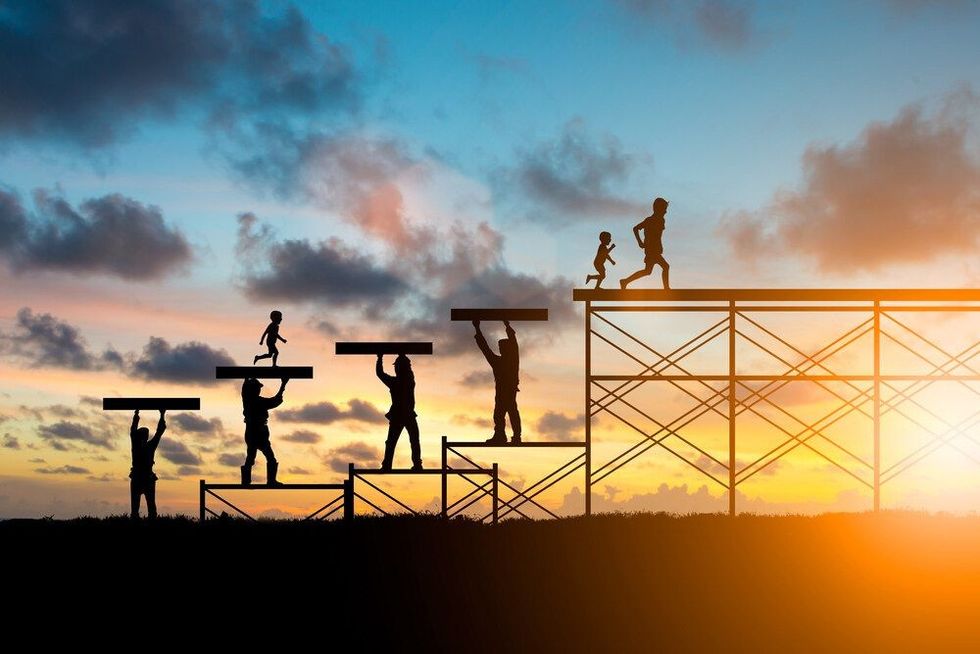 Silhouette Adults helped build the foundation for a child to grow up