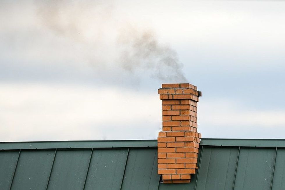 Smoke from the chimney, heating.
