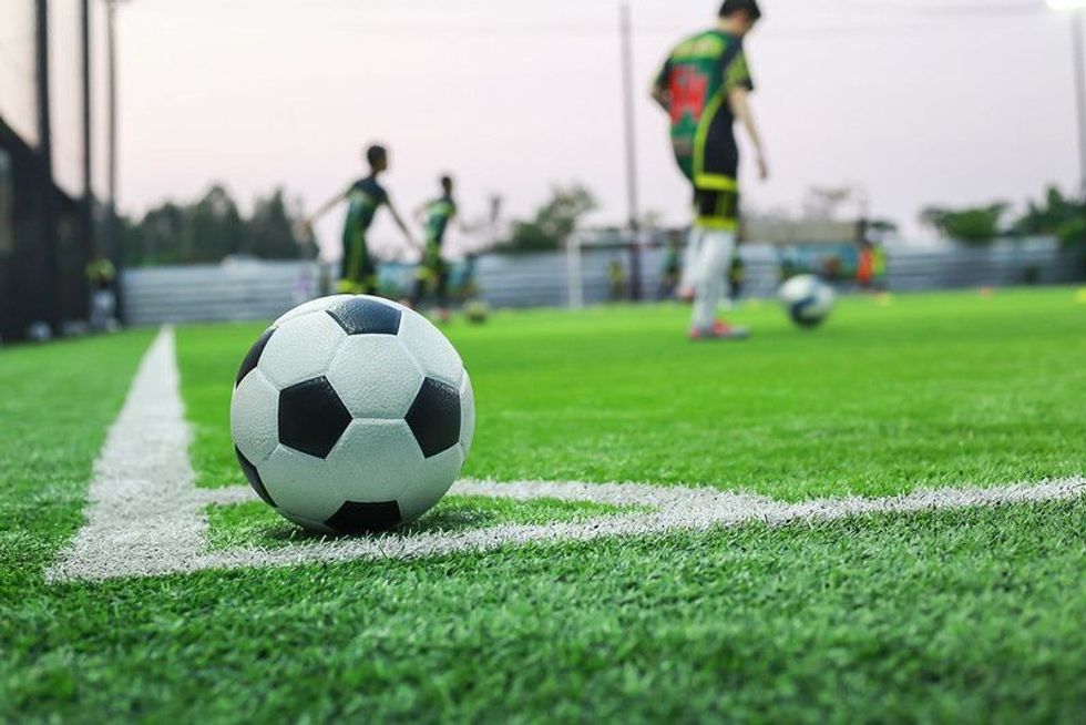 Soccer ball on the field