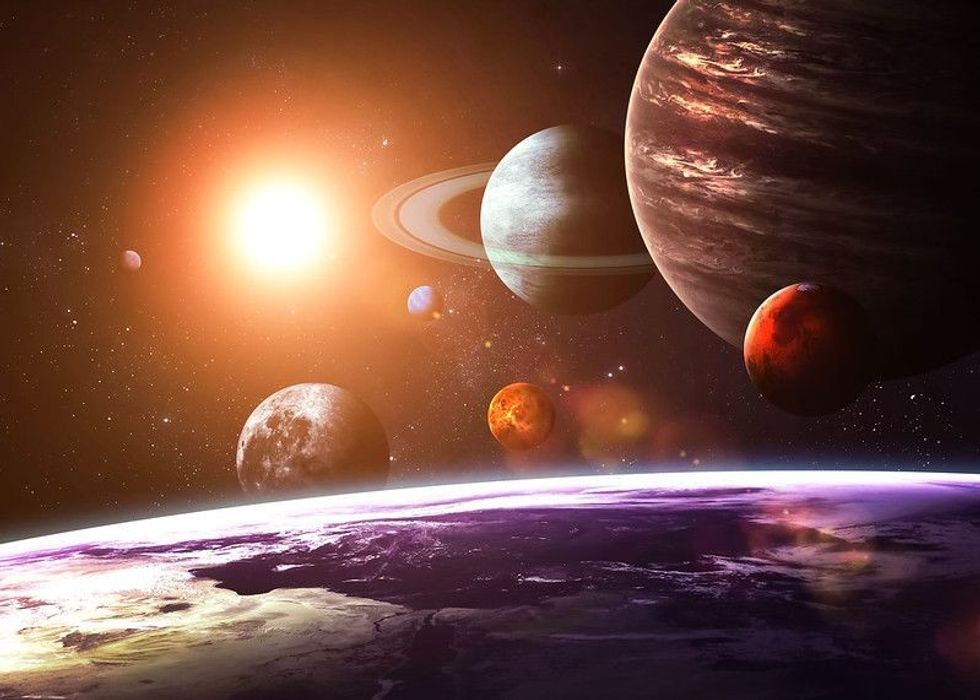 Solar system in space