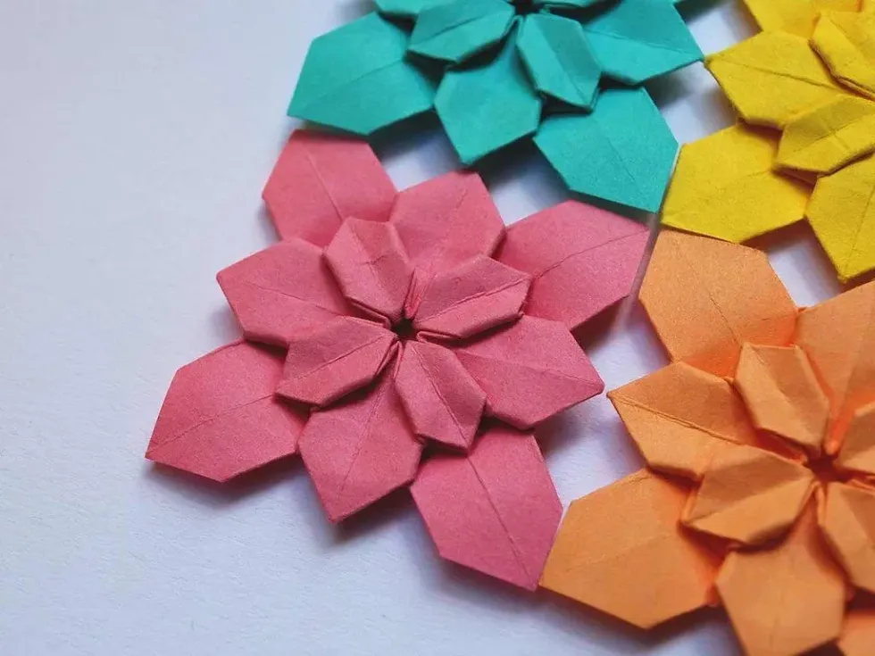 Some decorative floral origami models.