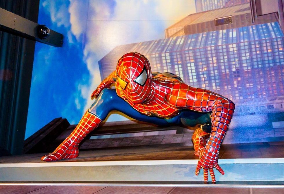 Spiderman in the Madame Tussauds museum in Amsterdam.