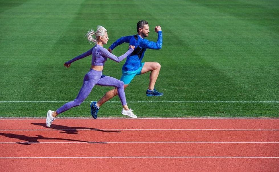 Sportsperson on the track