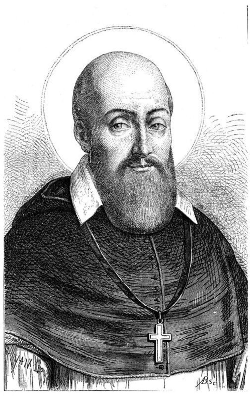 St. Francis de Sales black and white portrait