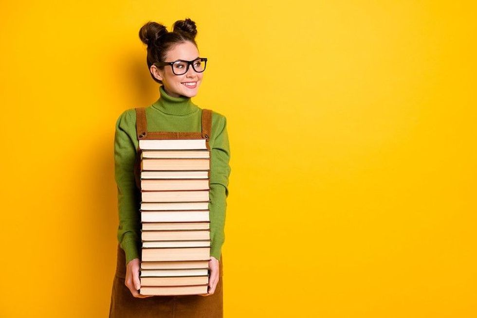 Stacks of books for reading