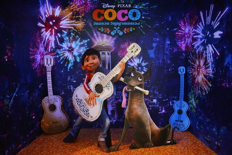 Standee of Disney  Pixar Animation COCO display at the theater