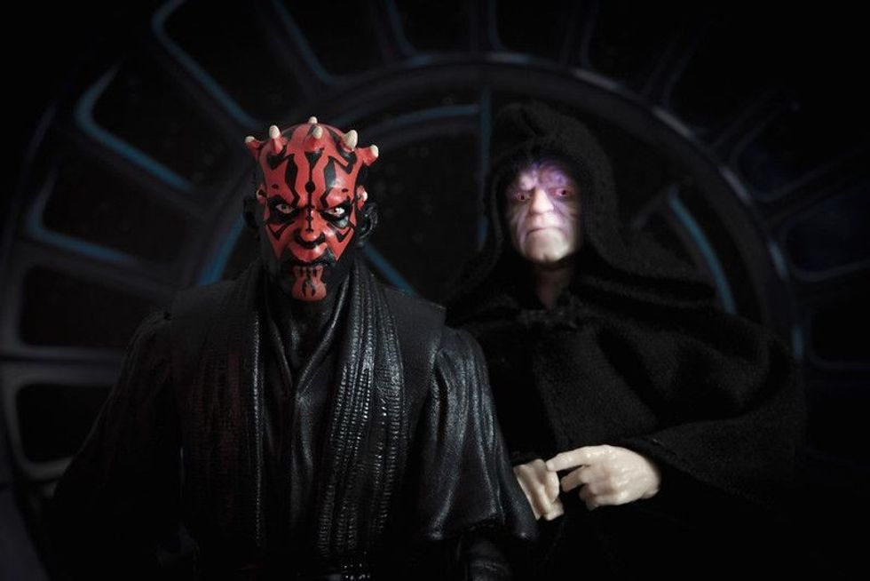 Star Wars Sith Lord Darth Maul with his master Darth Sidious / Emperor Sheev Palpatine