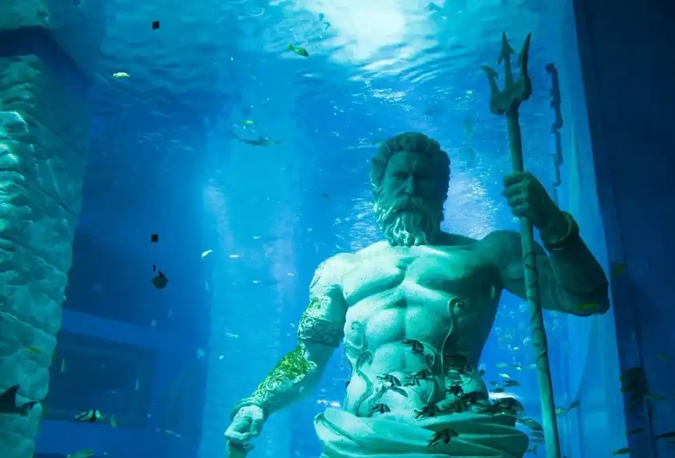 Statue of Poseidon marine god from Greek mythology