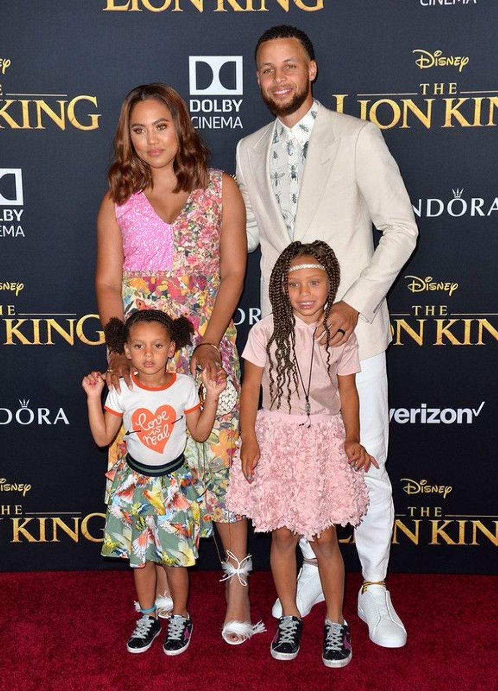 Steph Curry with his family at an event