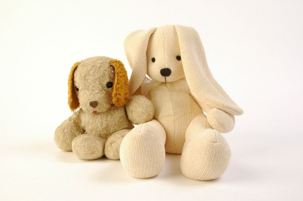 stuffed bunny on white background